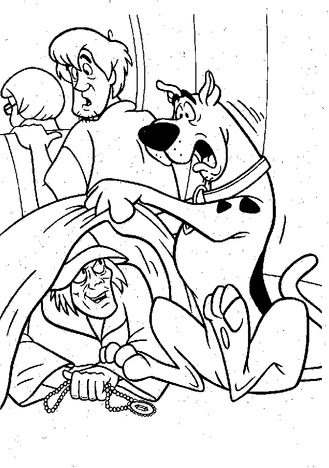 Plansa de colorat cu Scooby Doo 4 22